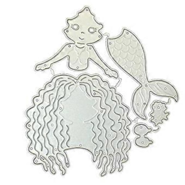 Metallstansar för sjöjungfru, stencil för scrapbooking, DIY-album, stämpel, papper, kort för handgjorda gratulationskort, prägling, dekoration, hantverksprojekt