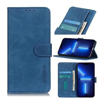 KHAZNEH Retro Læderetui til iPhone 13 Pro Max (Blå)