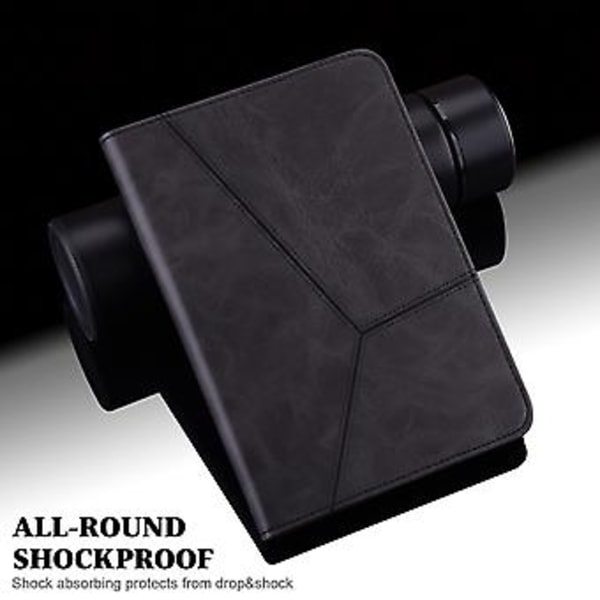 Stripete lærtablettveske for Xiaomi Redmi Pad SE (Svart)