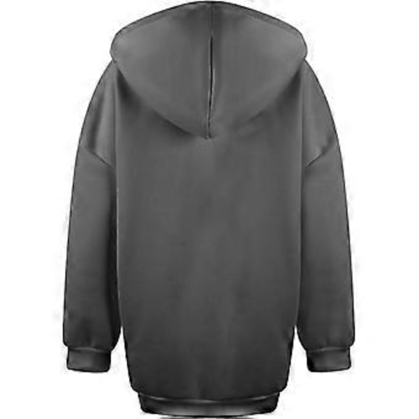 Dame Lynlås Hættetrøjer Y2k lange Sweatshirts (2XL Grå)