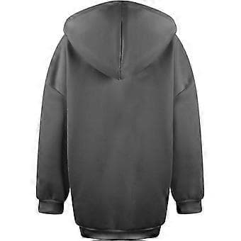 Dame Zip Up Hettegensere Y2k lange Sweatshirts(M Grå)