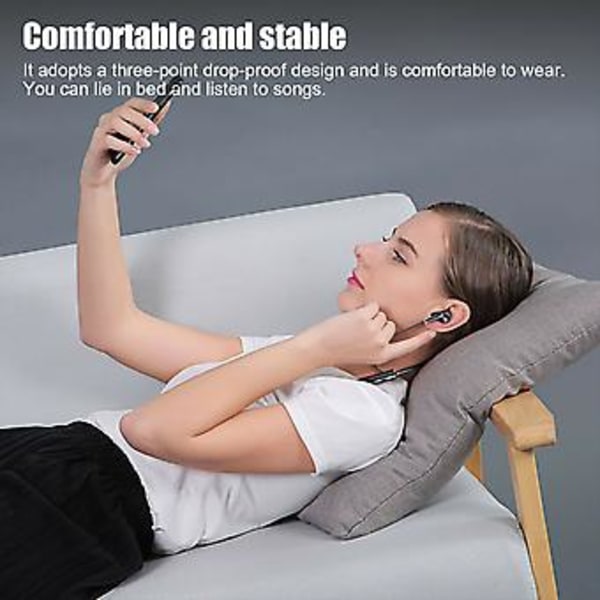 Bluetooth 5.0 Neckband Headset Trådløse Ørepropper Høretelefon Mikrofon Til iPhone Samsung (730-Sort)