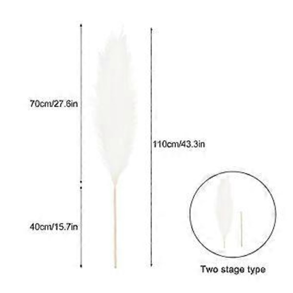 Bedste Tilbud - Flerfarvet Rør Falsk Pampas Græs Dekoration 110cm Levende DIY Gave Gulvvase Fyld (Beige)