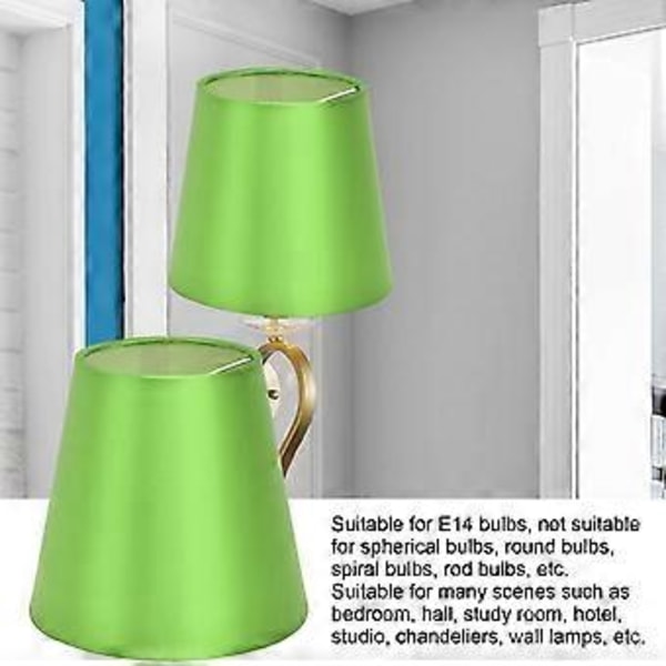 6 st E14 Lampskärm Tyglampskärm Bordslampa Taklampskärm för Sovrum Vardagsrum Fluorescerande Grön PX157