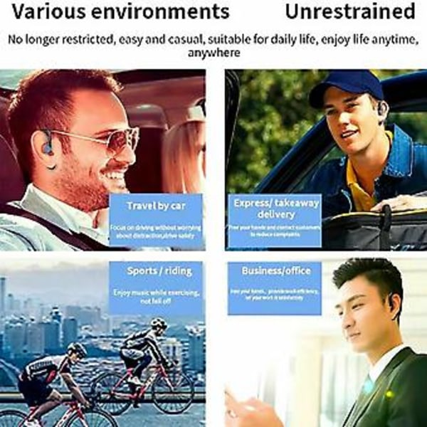 Trådlöst Bluetooth 5.0 Hörsnäcka Körning Lastbilschaufför Headset Brusreducerande Hörlurar (Blå)