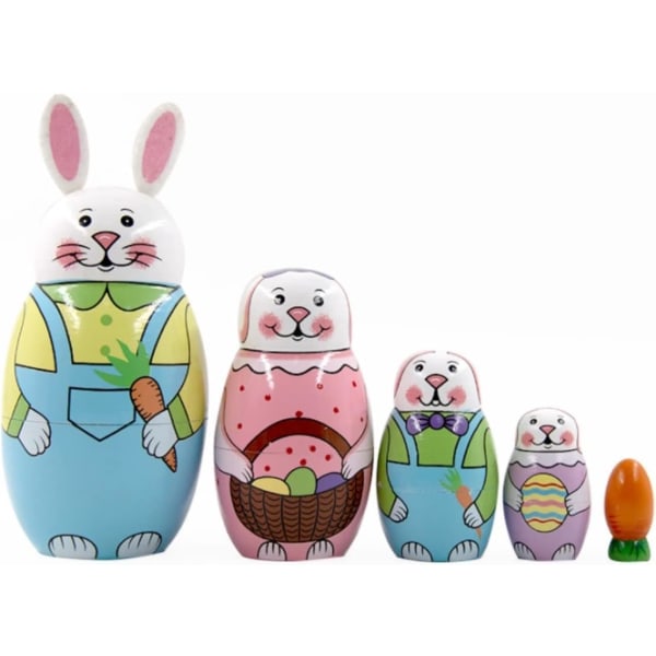 Matryoshka Dukke Russiske Nesting Dukker Sett 5 Biter Kanin Nesting