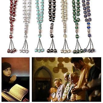 12mm Islamiska Bönepärlor Islam Mu Bönepärlor Kedja Som Halsband (Vit)