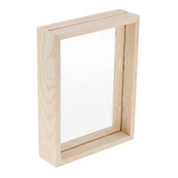 Kreativ dobbeltsidet glasprøve gennemsigtig træramme 11,4 x 16,4 cm (13,7 x 18,8 cm)
