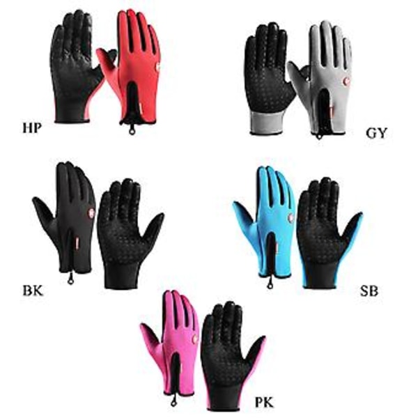 Vinter Vanntette Hansker Touchscreen Ski Hansker Snowboard Snøhansker Sykling (XL 17 Rose Rød Touch)