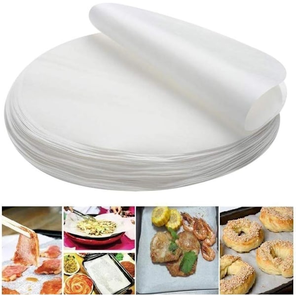 100 st Non-Stick Papper, 9\" Runda Non-stick Papper Bakplåtsunderlägg T