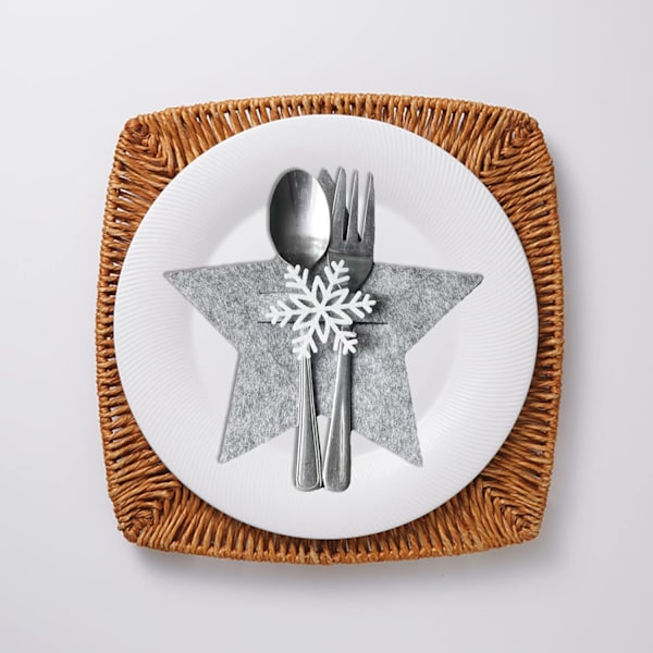 4 stk. julefiltbestikholder, femtakket stjerneform, Chri