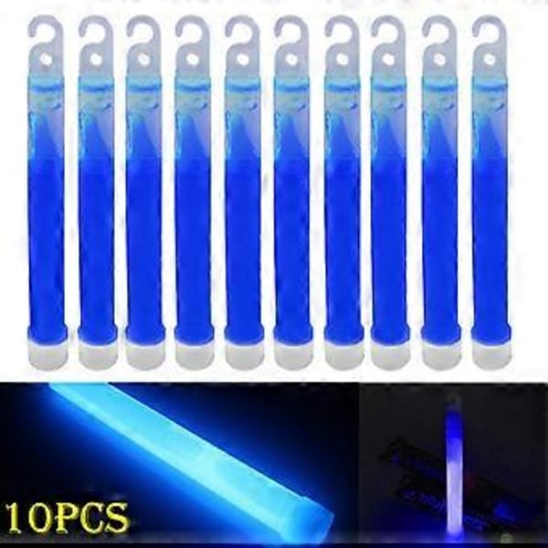 10 stk. 15 cm Glowsticks med Krok, Tykke Flatbunnede Lysstaver, Turutstyr, Festutstyr (Oransje)
