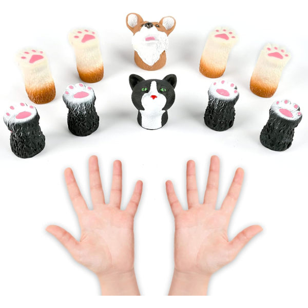 Barnens fingerdockor, fingerdocka, kattfingerdocka, hundfingerdocka, djurdockor, Litt