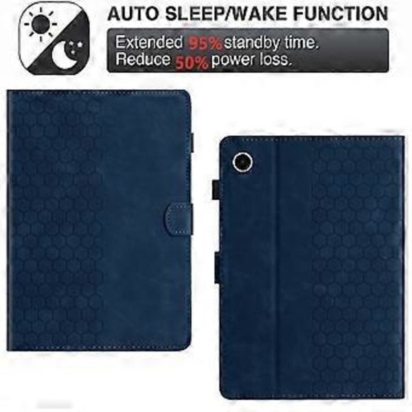 Præget PU-etui til Samsung Galaxy Tab A9 (Blå)