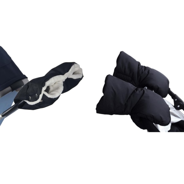 2 strollers handskar, mjuka varma skyddshandskar, universella varma handskar för barnvagn, män kvinnor