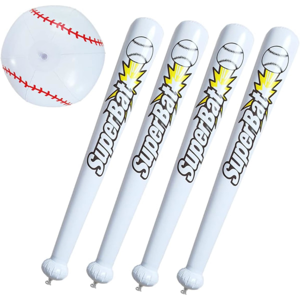 Oppblåsbar Baseball Bat, Strandball Baseball*5pcs, PVC Oppblåsbar Baseball Play