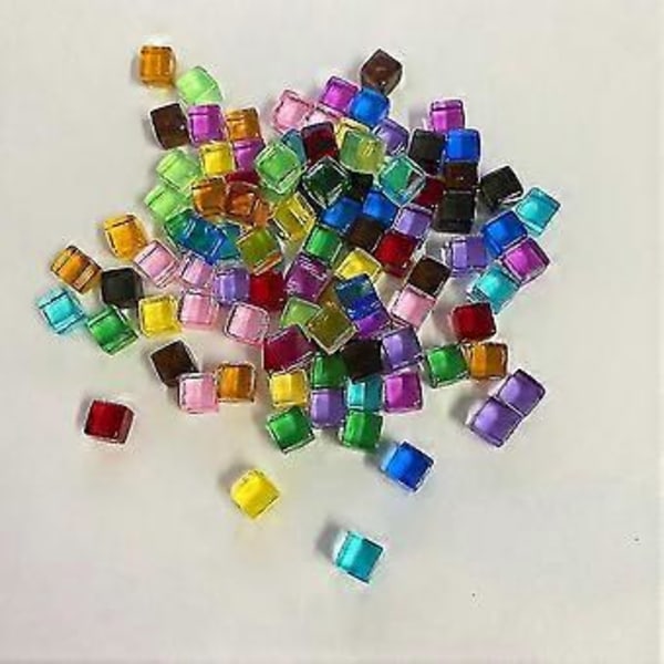 50 stk/sett 8mm Klar Terning Fargerik Krystall Firkantet Hjørne Transparent Terning Sjakk Yu( Fargerik)