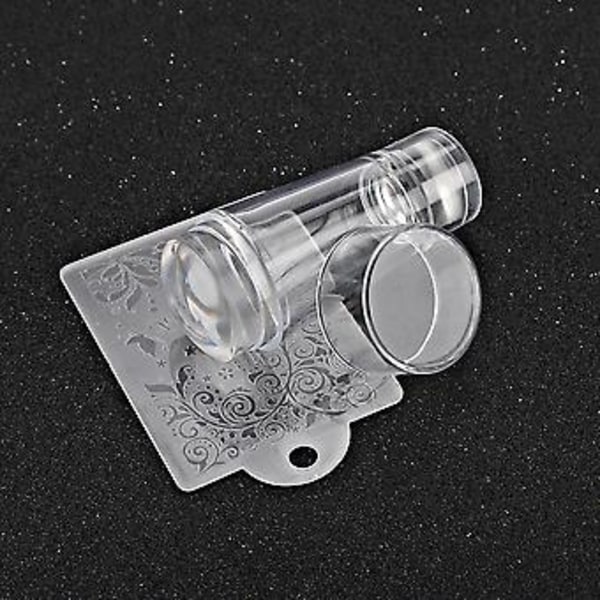 Dubbelhuvud Silikon Nagelstämpel & Mönsterskrapa DIY Utskriftsmall Manikyr Tillbehör #2