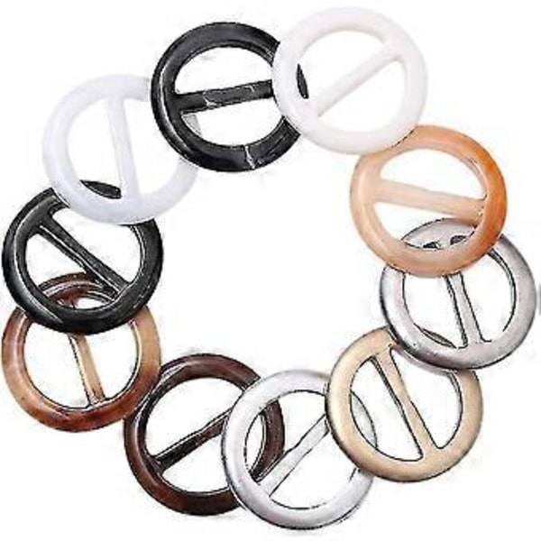 Runda Eleganta Skjortklämmor Halsduksklämmor Ringar Halsdukar T-shirt Klämma Ring Harts Kläder Ring T-shirt Klämma Halsdukar Spänne Kläder Ring Wrap (20st -t-hs