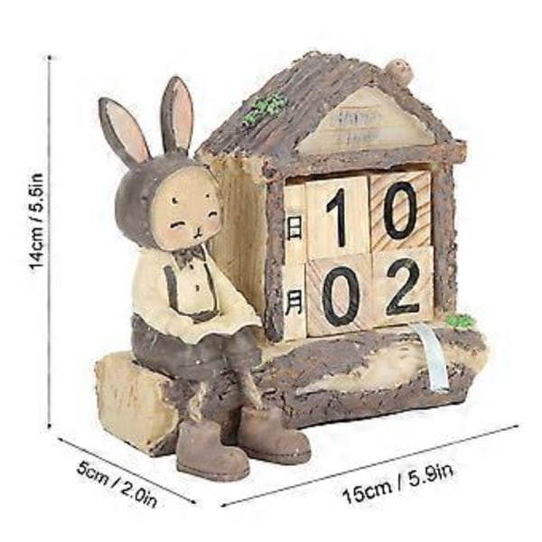 Sød Tegneserie Hus Kanin Kalender Dekorations Ornament til TV Skab Bryllup Stue Soveværelse