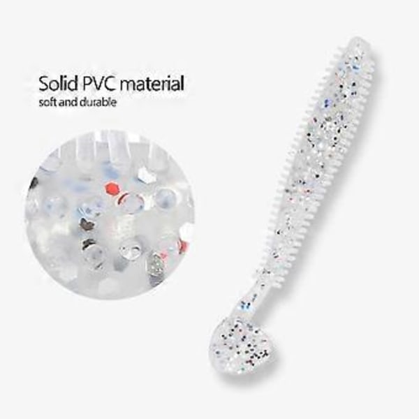 5 stk./sett Myke T-hale Fiske Lokkemidler Grub Orm Agn Fiskeredskaper Tilbehør Klar Prikket 9cm 4g