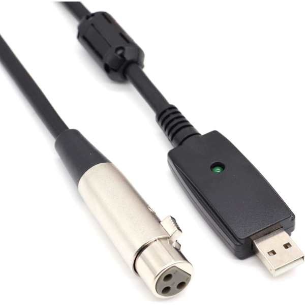 USB Han til XLR Hun Kabel 3-polet Konverter Studiokabel Lydkabel Stik Adapter til In
