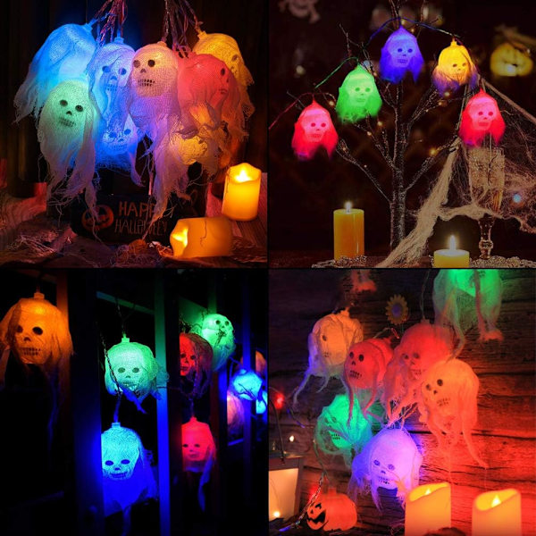 Halloween-valosarja 2,5 m 10 LEDiä paristokäyttöiset LED-kallovalot