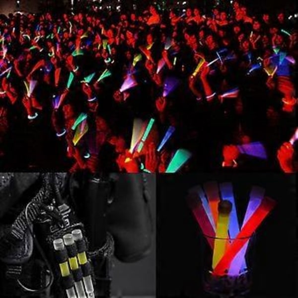 10 stk. 15 cm Glowsticks med Krok, Tykke Flatbunnede Lysstaver, Turutstyr, Festartikler (Blå)