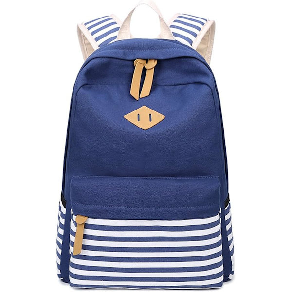 Causal Canvas Stripe Ryggsekk Søte Tenårings Ryggsekker For Jenter Skole