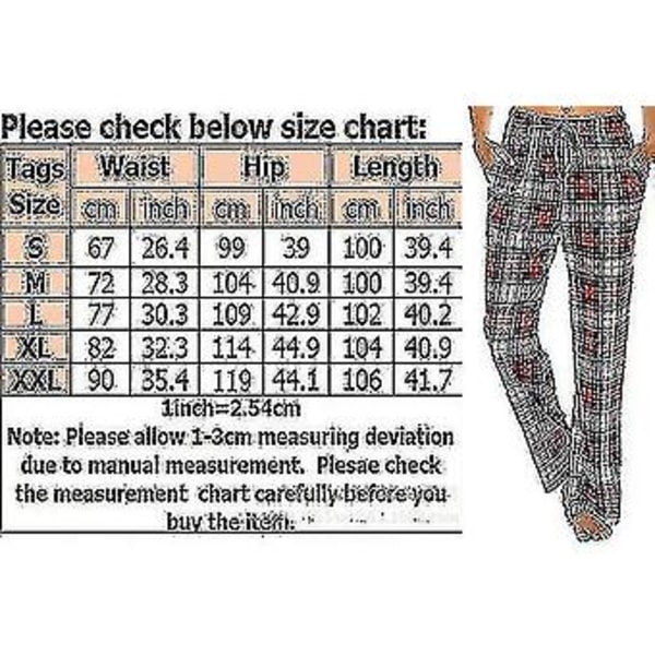 Dam Pyjamasbyxor med Fickor, Dam Mjuka Flanellrutiga Pyjamasbyxor (M lila)