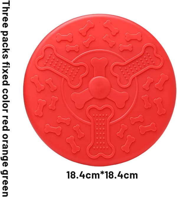 Hundeflyvende disk 3 stk. gummi flyvende disk, 18,4 cm hundefrisbee,