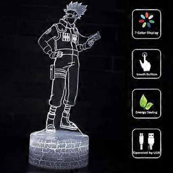 3D Natlys LED Illusion Bordlampe 7 Farveændringer USB Kabel Berøringsknap Julegave Fødselsdagsgave Legetøj til Børn