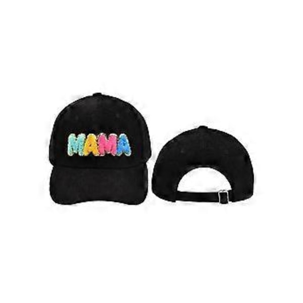 Unisex Baseballcaps i Klassisk Lav Profil, Bomullsstoff, Broderte Etiketter, Myk Caps for Kvinner Sommer (Svart)