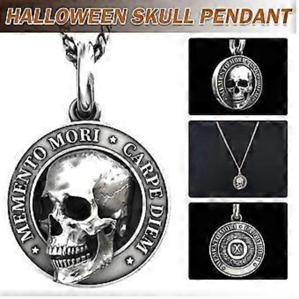 Hodeskalle Anheng Halskjede Menn Gotisk Punk Smykker Gave Tilbehør Halloween rekvisitt