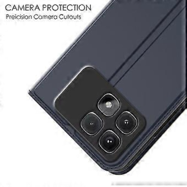 Skal för Xiaomi Redmi K70 Ultra i PU-läder med kortfack, stativ och magnetiskt lås (Stil B)