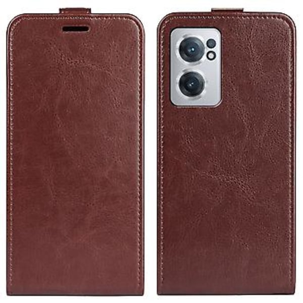R64 Vertikalt Vändbart Läderfodral För OnePlus Nord CE 2 5G (Brun)