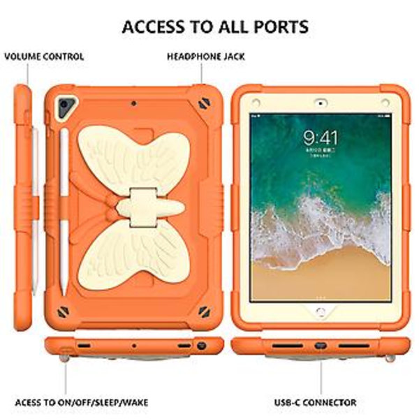 PC + Silikonetui til iPad 9.7 2018 & 2017 / Pro 9.7 tommer (multifarvet)