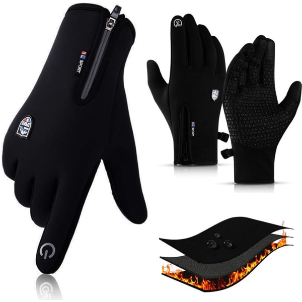 Touch Screen Cycling Gloves for Men and Women(黑色的，size M)