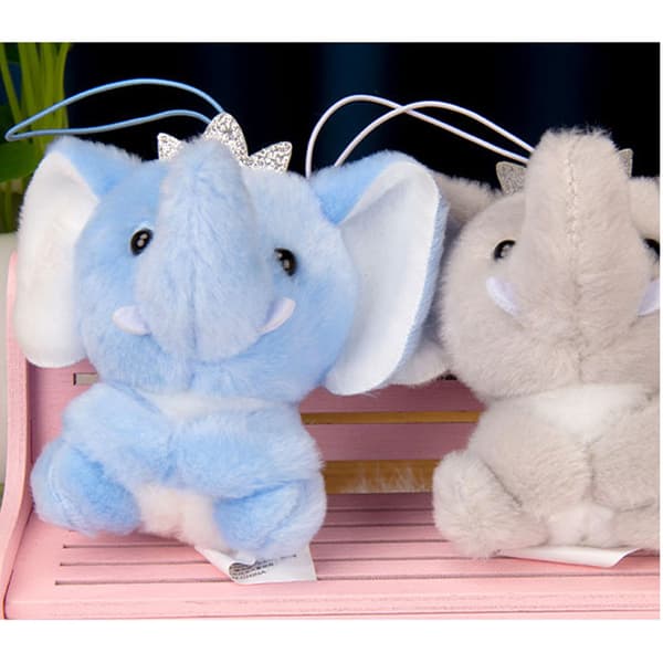 Plush-lelu reputaskun riipus (Vaaleanpunainen 8x6x8cm)
