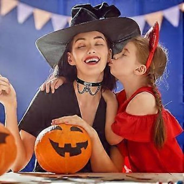8 kpl Halloween-kaulakoru nahkainen goottilainen choker-kaulakorun setti punk-ketju solisluu musta nahka choker seksikäs