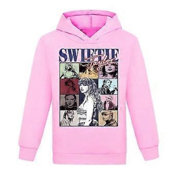 Pop Taylor Swiftie Hoodie Tröja med huva Barn Pojkar Flickor Långärmad Pullover Jumper Vardagliga Toppar Julklapp -NMAOV(13-14 År Rosa)