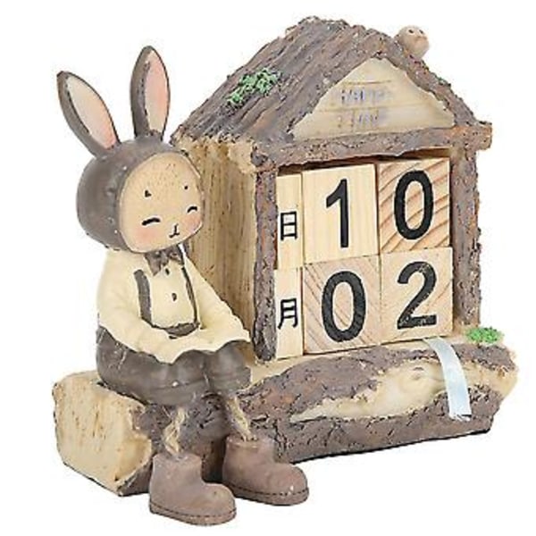 Sød Tegneserie Hus Kanin Kalender Dekorations Ornament til TV Skab Bryllup Stue Soveværelse
