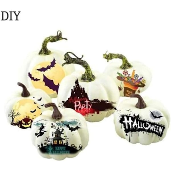 12 Hvide Deko - Halloween Dekorative Græskar - Vandflasker - O
