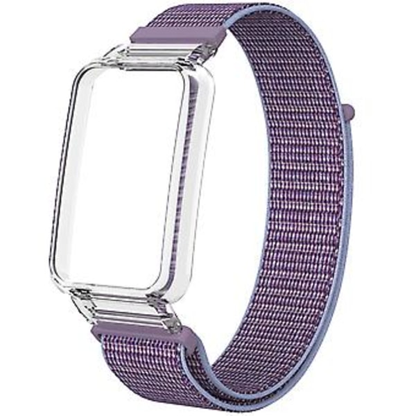 PC-kotelo + Nylon-lenkkiremmi Xiaomi Mi Band 7 Pro:lle (Lila)