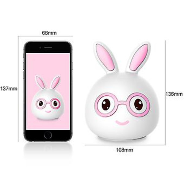 Smilende Kanin LED Natlampe, USB Opladningsversion