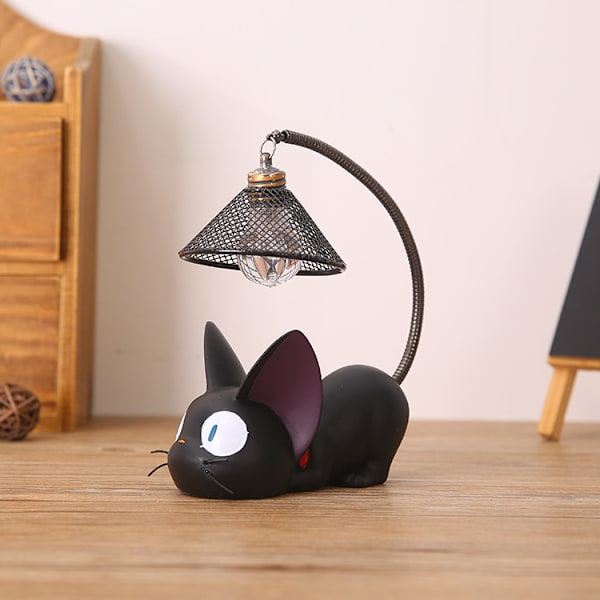 Svart kattlampe, LED svart kattlampe figur kattelampe, kreativ re