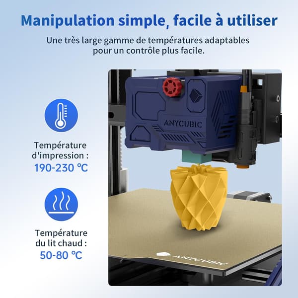 (Gul) PLA Filament for 3D Printer Hvit, 1KG av 1.75 mm PLA Fi