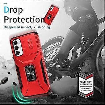 Etui til Samsung Galaxy A05S Ringholder Bilmagnet Støtsikker Linsebeskyttelse - Rød Red