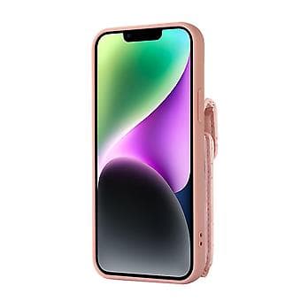 Korttipaikka Nahkapuhelinkotelo iPhone 14 Plus:lle (Vaaleanpunainen)