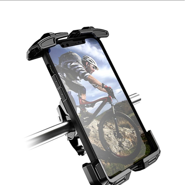 Cykel mobilholder, 360 graders rotation justerbar mobilholder til motorcykel: Universal aftagelig udendørs styrholder til iPhone 12 Mini Pro Max 11 X Xs XR 8, smartphone